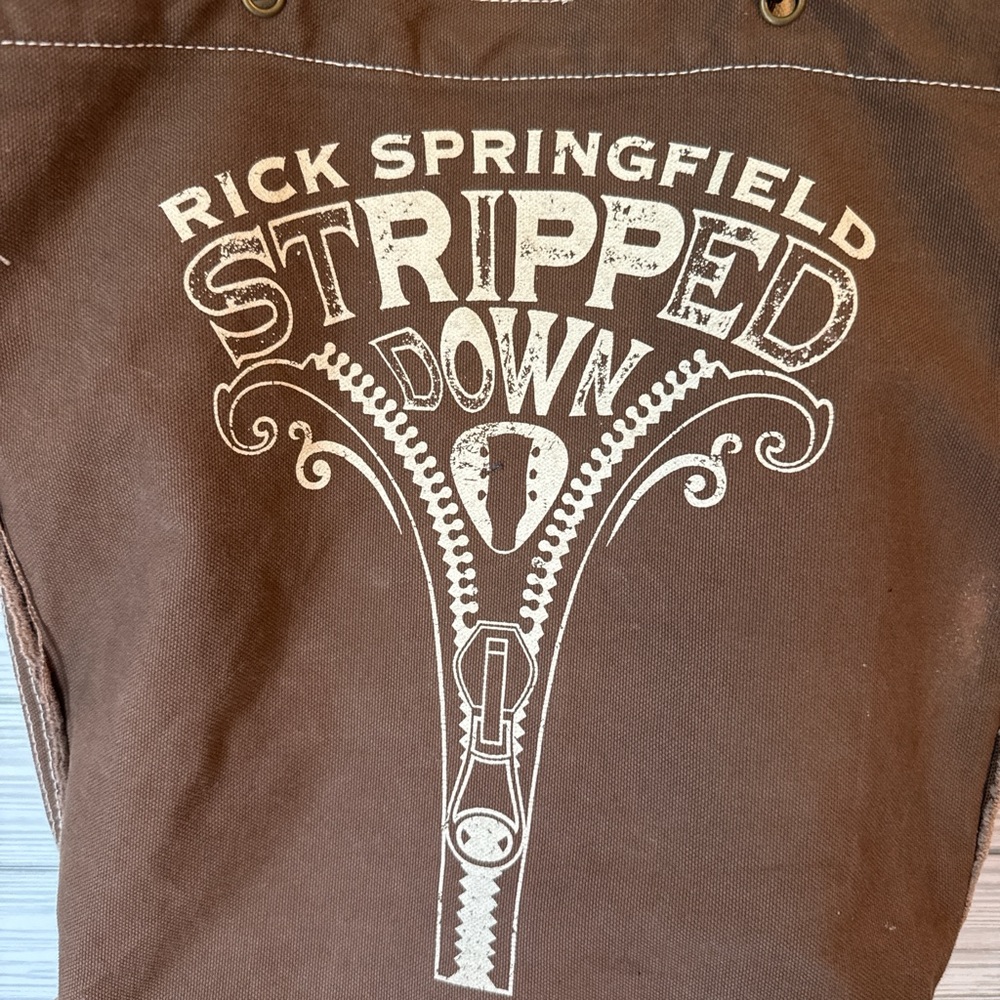 Rick Springfield Stripped Down Brown Tote Bag - image 3
